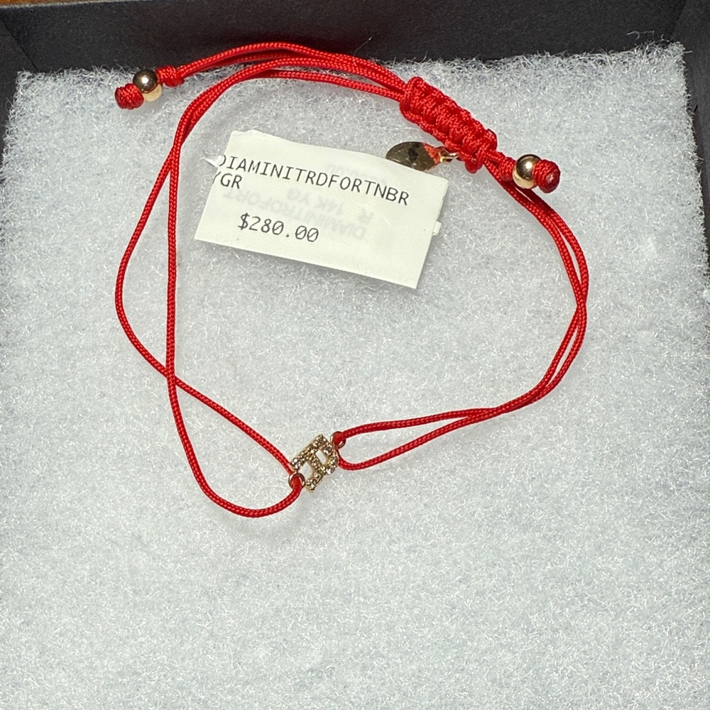 Red Cord Bracelet with Gold Accent - Unbranded